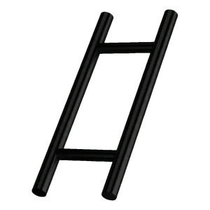 PINOX – maniglia porta bilaterale tonda fi 32 mm, 300×500 mm, nero satinato