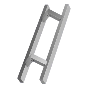 PINOX – maniglia per porta bilaterale rettangolare 40×20/300 mm acciaio inossidabile satinato (45°)