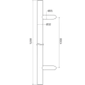 Maniglione porta monopezzo rotondo ø32 × 1200 mm – acciaio AISI 304, satinato, montaggio 45° 000-719 (4)