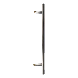 Maniglia per porta unilaterale rotonda 32×800 mm – acciaio inox AISI 304, satinato, fissaggio 45°