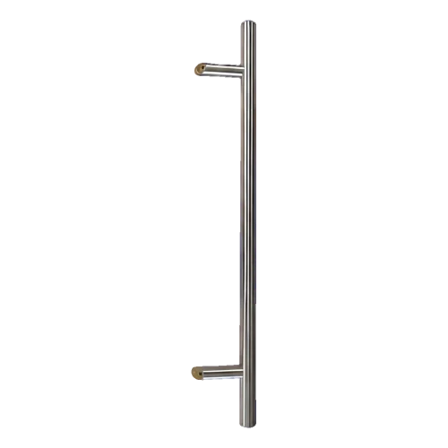 Maniglia per porta unilaterale rotonda 32×800 mm – acciaio inox AISI 304, satinato, fissaggio 45° 000-723 (1)