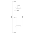 Maniglia per porta unilaterale rotonda 32×800 mm – acciaio inox AISI 304, satinato, fissaggio 45° 000-723 (4)