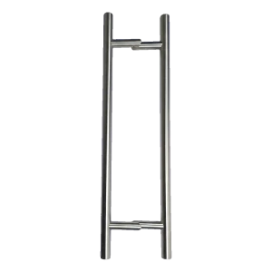 Maniglione doppio per porta, rotondo 45° AISI 304 satinato 32×1400 mm
