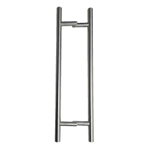 Maniglione doppio tondo per porte AISI 304, Ø32×800 mm satinato 45°
