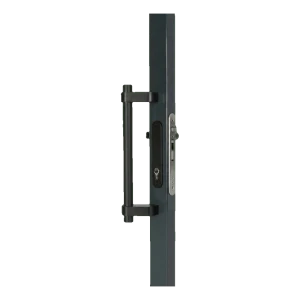 Locinox – maniglia fissa per cancello in alluminio anodizzato 365 mm, nera, unilaterale 60°