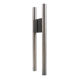 Maniglia per porta bidirezionale rotonda 30x500 mm – acciaio inossidabile AISI 304, supporto nero