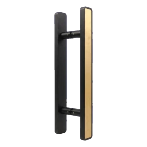 PSG maniglia per porta rettangolare bifacciale in alluminio con legno di rovere nero 489 mm