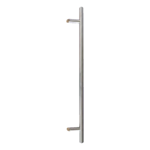 Maniglione per porta monolaterale tondo 45° acciaio AISI 304 satinato 32×1000 mm