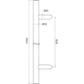 Maniglia-antaba porta monolaterale rotonda 45° acciaio AISI 304 satinato 32×1000 mm 000-752 (4)