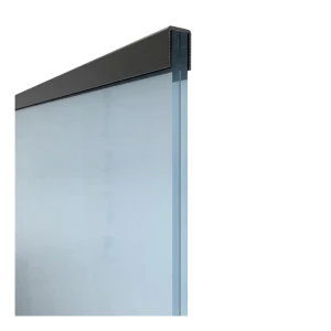 Kozza – presa in alluminio rettangolare per vetro 12–13,52 mm, nero RAL 9005, 5 m