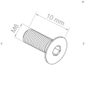 Vite a testa svasata M6x10 DIN 7991 – acciaio inox A2 (AISI 304), attacco esagonale 000-815 (2)