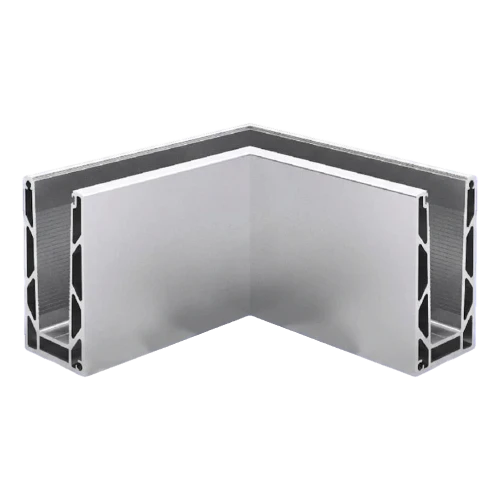 Kozza KE100 – profilo U angolare interno 90° per balaustre completamente vetrate, fissaggio dall'alto 000-854 (1)