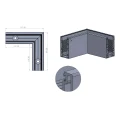 Kozza KE100 – profilo U angolare interno 90° per balaustre completamente vetrate, fissaggio dall'alto 000-854 (2)