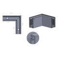 Kozza KE 100 – profilo U angolare interno 90° per balaustre interamente in vetro, grigio scuro 000-855 (4)