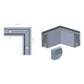 Kozza KE 100 – profilo U d'angolo esterno 90° per balaustre completamente vetrate, grigio scuro RAL 7021 000-858 (4)
