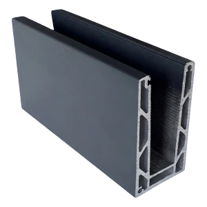 Kozza KE 100 – profilo a U per balaustre completamente in vetro 5000 mm grigio scuro