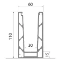 Kozza KE 100 – profilo a U per balaustre completamente in vetro 5000 mm grigio scuro 000-862 (5)