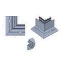 Kozza KE 105 – profilo L angolare interno 90° per balaustre tutto vetro, alluminio, anodizzatura opaca 000-865 (2)