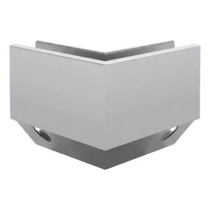 Kozza KE 120 – profilo U angolare 90° per ringhiere completamente vetrate, esterno, fissaggio laterale