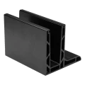 Kozza KE 105 – profilo in alluminio a L per ringhiere interamente vetrate 5000 mm nero 000-872 (1)