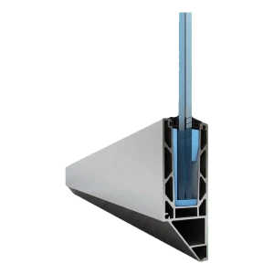 Kozza KE 120 – profilo a U per parapetti completamente in vetro 5000 mm, fissaggio laterale