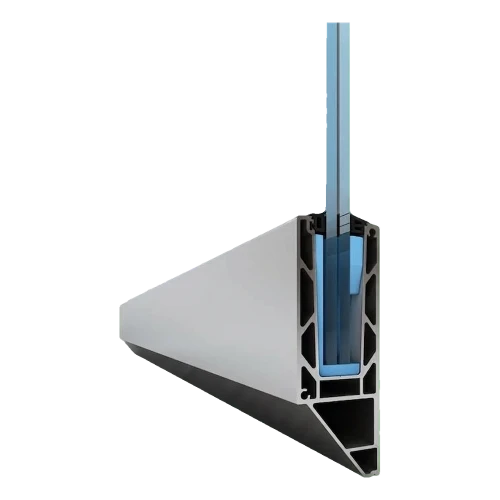 Kozza KE 120 – profilo a U per parapetti completamente in vetro 5000 mm, fissaggio laterale 000-877 (1)
