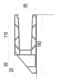 Kozza KE 120 – profilo a U per parapetti completamente in vetro 5000 mm, fissaggio laterale 000-877 (8)