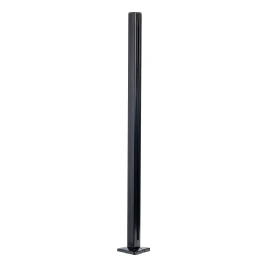 Montante intermedio per ringhiera 45x45x1100mm vetro 8,72mm nero sistema piano alluminio