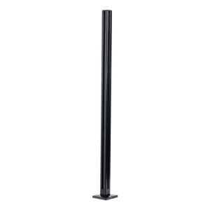Montante angolare ringhiera 45x45x1100mm vetro 8,72mm nero piatto alluminio