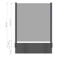 Montante angolare ringhiera 45x45x1283mm vetro 8,72mm grigio scuro Kozza KR7500 000-890 (7)