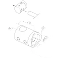PSG staffa passante per ringhiera per barra Ø 14 mm – tubo 42,4 mm AISI 304 satinato 000-905 (2)