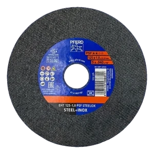 PFERD EHT 125-1.0 PSF STEELOX – disco da taglio per acciaio e INOX 125 × 1,0 mm - confezione 25 pezzi