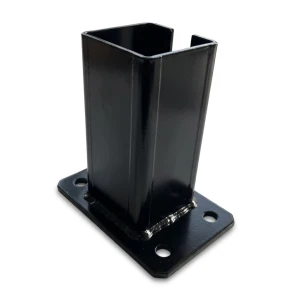 Base per palo da recinzione 80x80 mm 8 mm nero