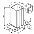 Base per palo di recinzione 80x80 mm 8 mm zincato 000-785 (5)