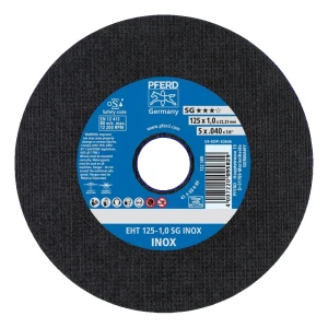 PFERD EHT 125-1.0 SG INOX – disco da taglio per acciaio e acciaio inossidabile 125 × 1,0 mm confezione da 25 pezzi