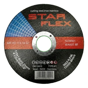 Disco da taglio Starflex per acciaio e INOX 115×1,0 mm WA60T-BF tipo 41