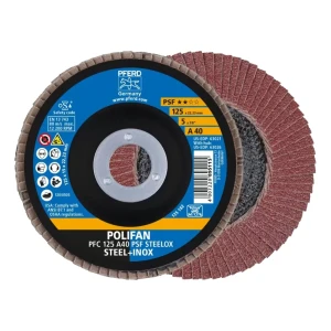 PFERD POLIFAN PFC 125 A40 PSF STEELOX – disco lamellare per acciaio e INOX