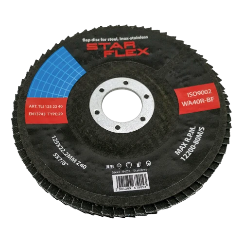 Star Flex – disco lamellare in zirconio T29 125 mm grana 40 per acciaio inossidabile 000-975 (1)