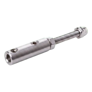 Supporto per cavo ø 4–6 mm per balaustra – fissaggio a superficie piana, acciaio inossidabile AISI 304, satinato