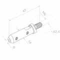 PSG staffa di partenza per cavo fi 6 mm per tubo 42,4 mm – acciaio inossidabile AISI 304 satinato 000-997 (2)