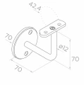 Supporto a parete per corrimano balaustra Ø 42,4 mm – acciaio inossidabile AISI 304 satinato 001-014 (2)