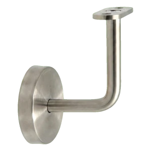 Supporto murale per corrimano con rosone AISI 304 – per superficie piana, fi 70 mm, satinato