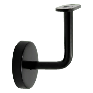 Staffa per corrimano piatto a parete con rosone nero AISI 304 fi 70 mm