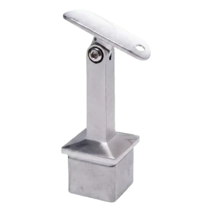 PSG supporto corrimano snodato incollato 42,4 mm per montante 40x40 mm AISI 304 satinato