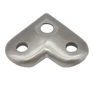 Postal – piastra di montaggio angolare per corrimano 42,4 mm AISI 304 satinato 43×43×4 mm