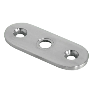 Piastra di montaggio per corrimano piatto 64×24×4 mm – acciaio inossidabile AISI 304 satinato