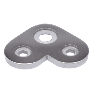 Postal – piastrina montaggio angolare per corrimano piatto 43×43×4 mm AISI 304 satinato