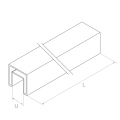 PSG Corrimano sovrapposto su vetro 40x40 mm AISI 304 satinato – 2500 mm 001-082 (2)