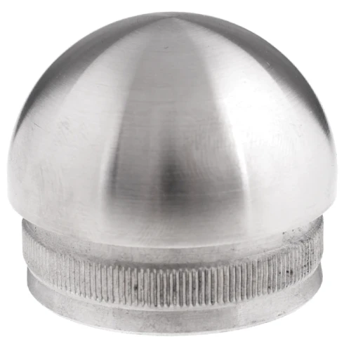 Tappo elissoidale Kozza a pressione per tubo di balaustra 42,4 mm – acciaio AISI 304 satinato 001-095 (1)