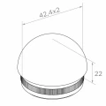 Tappo elissoidale Kozza a pressione per tubo di balaustra 42,4 mm – acciaio AISI 304 satinato 001-095 (2)
